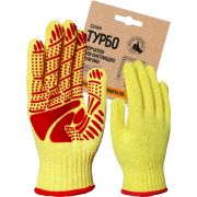 Перчатки трикотажные с ПВХ «ТУРБО» желтый/красный