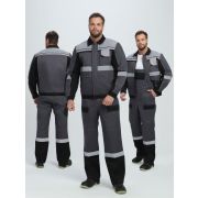 Костюм Виват-2 Премиум CH МВО (тк.Смесовая,240) п/к, т.серый/черный/св.серый