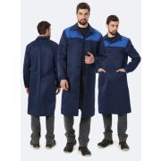 Халат мужской Легион (тк.Смесовая,210), т.синий/васильковый