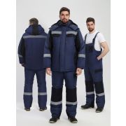 Костюм зимний Фаворит-Мега (тк.Таслан) п/к, т.синий/черный