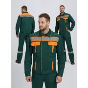 Костюм Итрорис-1 СОП (тк.Саржа,250) брюки, т.зеленый/оранжевый