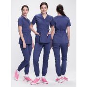 Костюм женский хирургический Модерн-004 (тк.Стрейч,120) MedLine, т.синий