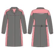 Халат женский ProfLineSpecialist (тк.Смесовая,240), серый/розовый