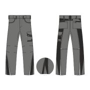 Брюки ProfLineLeader (тк.Хлопок/Спандекс,260), серый/черный