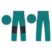 Брюки ProfLineSpecialist (тк.РипСтоп,240), циан/черный