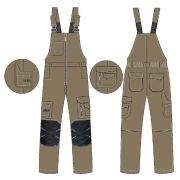 Полукомбинезон ProfLineSpecialist (тк.РипСтоп,240), коричневый/черный