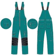 Полукомбинезон ProfLineSpecialist (тк.РипСтоп,240), циан/черный