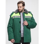 Куртка зимняя Бригада NEW (тк.Смесовая,210), зеленый/лимонный
