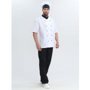 Костюм повара с коротким рукавом Шоколад (тк.ТиСи), черный/белый